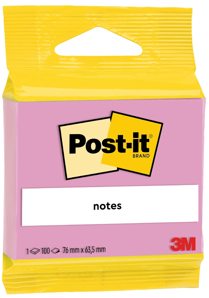 3M Post-it rosa 63,5 x 76 mm, 100 hojas