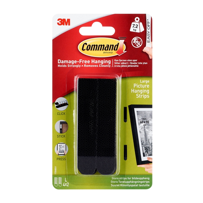 3M Command Strips para colgar cuadros, color negro