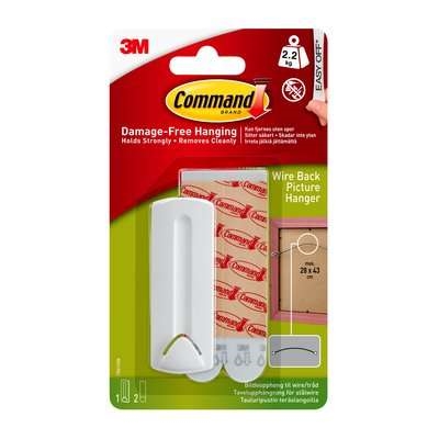 3M Command colgador de imágenes para cable, blanco, 1 colgador + 2 resistentes al agua