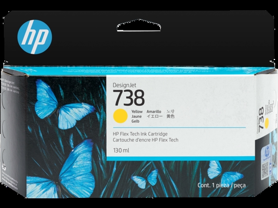 HP 738 130-ml Yellow DesignJet cartucho de tinta