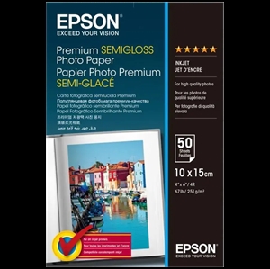 Papel Fotográfico Semibrillante Premium de Epson - 10x15cm - 50 arca