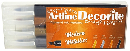 Artline Decorite pincel moderno metálico set de 4