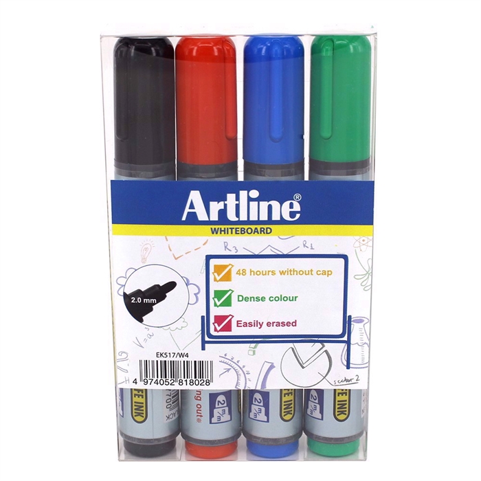 Artline Rotulador para pizarra blanca 517, juego de 4.