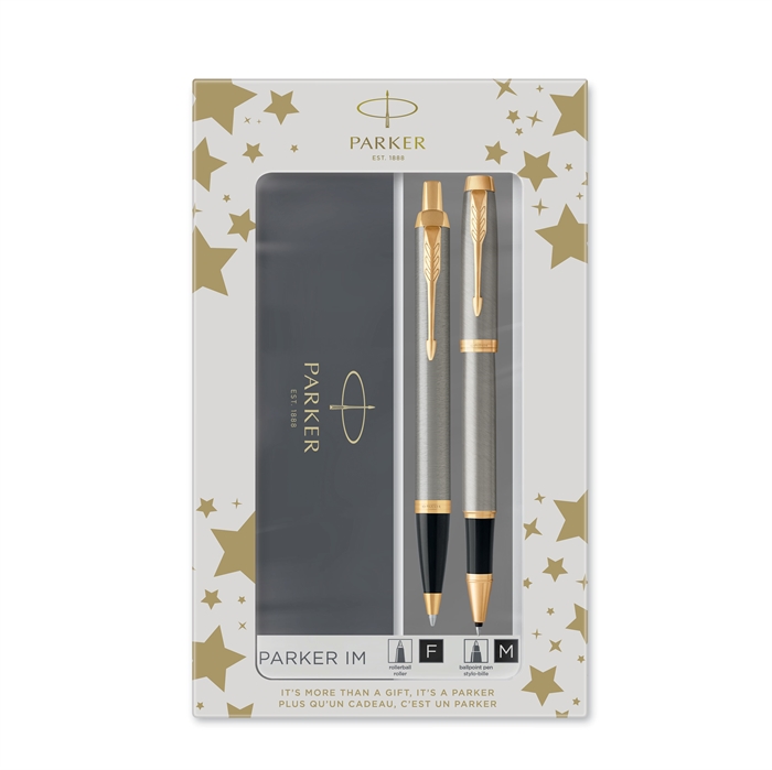 Parker Duoset IM Metal GT bolígrafo + rollerball plata