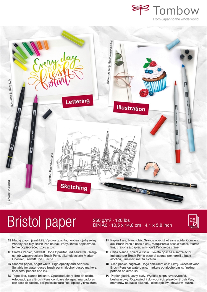 Tombow Sketch Pad Bristol A6 250g 25 sheets