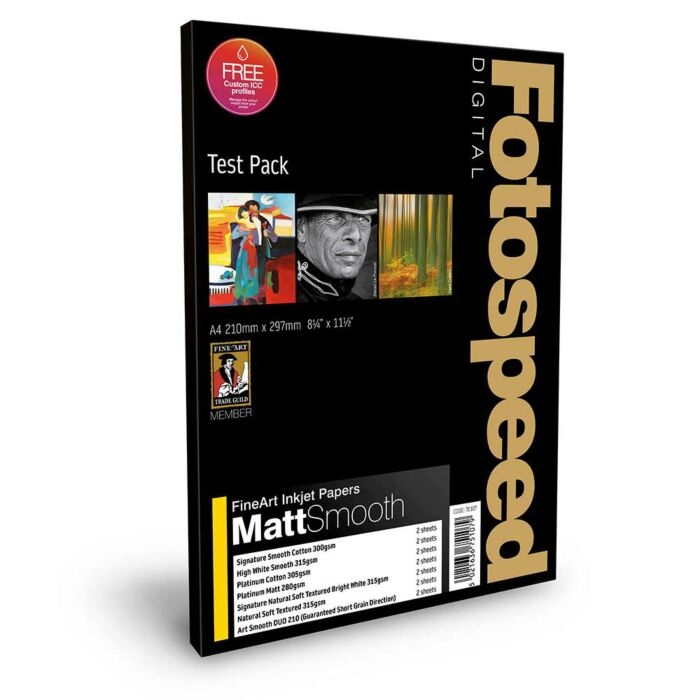 Fotospeed Fine Art Matt Smooth A4 Test Pack, 18 hojas