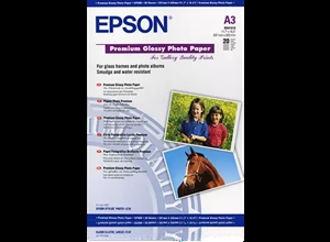 Papel fotográfico brillante premium de Epson 255 g/m², A3, 20 arca