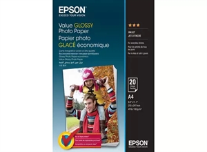 Papel Fotográfico Glossy Epson Value 183 g/m2 - A4 - 20 arca