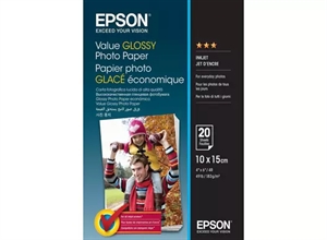 Papel Fotográfico Brillante Epson Value 183 g/m2 - 10x15cm - 20 arca