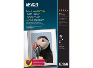 Papel fotográfico brillante premium de Epson 255 g/m² - A4 - 20 hojas