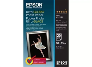 Papel Fotográfico Epson Ultra Glossy 300 g/m² - 10x15cm - 20 hojas